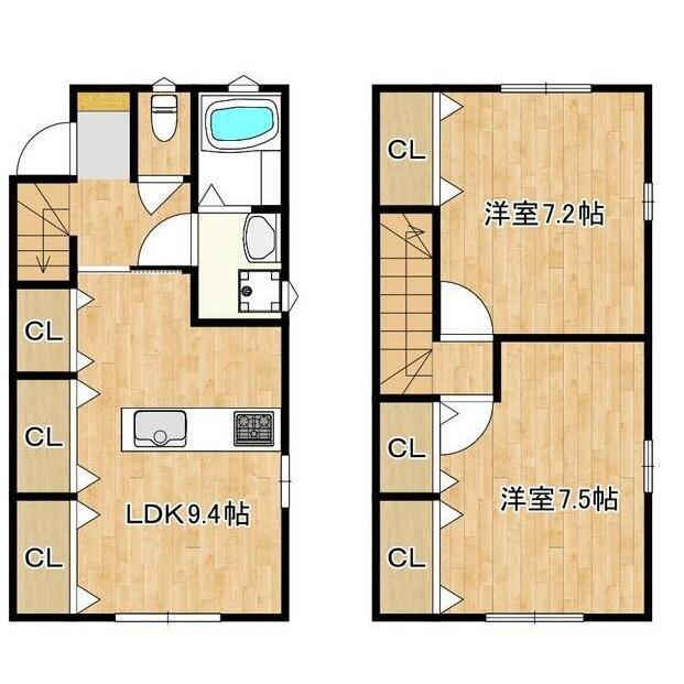 メイゾン新郷(2LDK/1階)の間取り写真