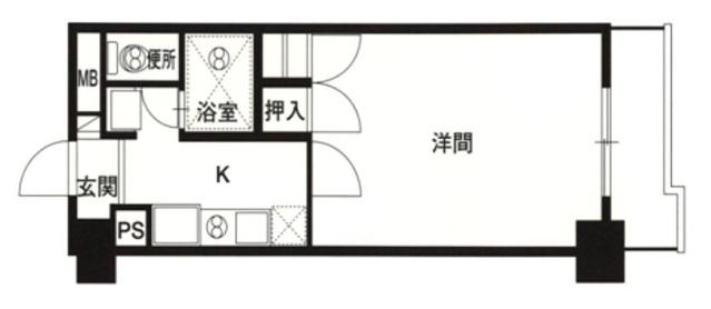 恒和レジデンス(1K/9階)の間取り写真