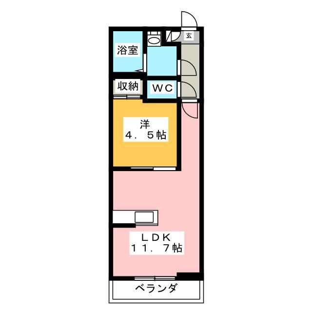 GRAN MERVEILLE(1LDK/2階)の間取り写真