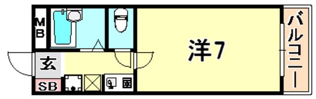 メゾンルウ住吉(1K/3階)の間取り写真