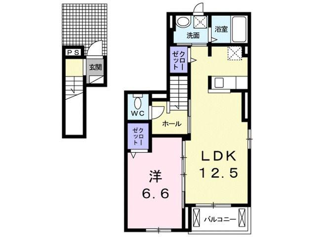 ア・ラモード メゾン(1LDK/2階)の間取り写真