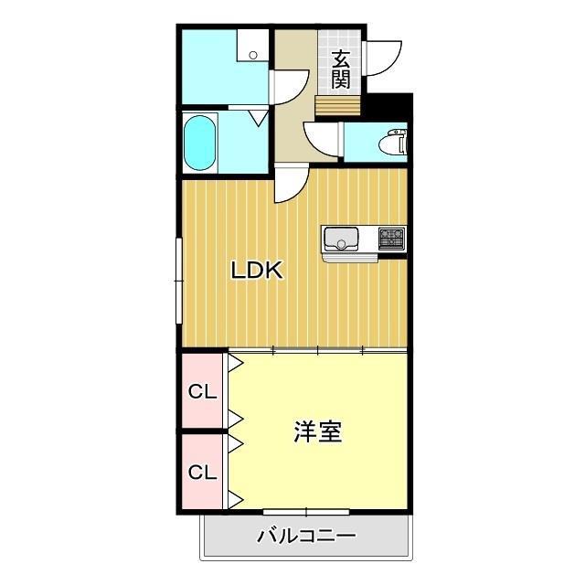 ヴィガラス7(1LDK/3階)の間取り写真