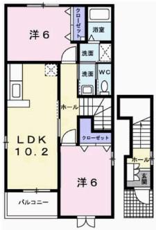 雅荘(2LDK/2階)の間取り写真