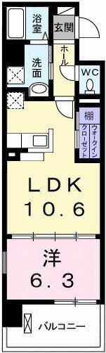ポーシェガーデン5(1LDK/7階)の間取り写真