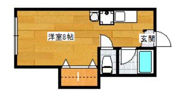 TK薬院(ワンルーム/2階)の間取り写真