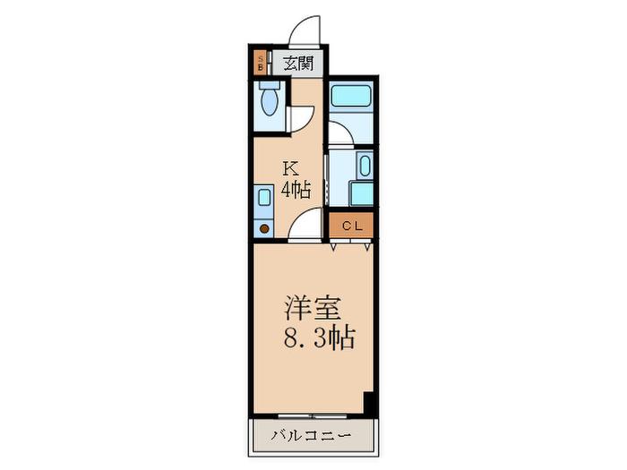 ロージュマン中曽根(1K/1階)の間取り写真