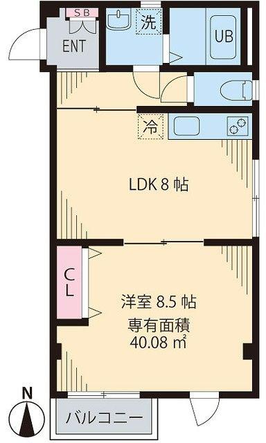 トレヴェーレ(1LDK/2階)の間取り写真
