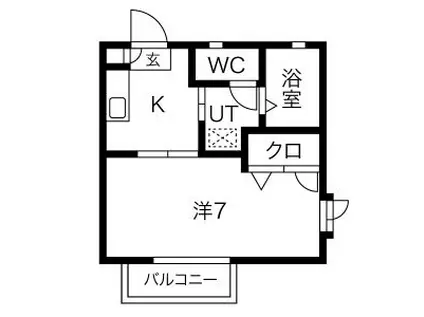グランドエクシード(1K/2階)の間取り写真