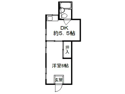 雅ハウス(1DK/3階)の間取り写真