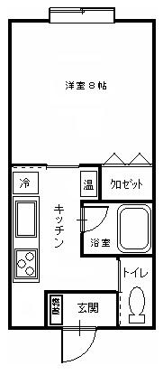 ルミエールスズキIII(1K/2階)の間取り写真