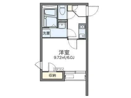 エルヴィータII(1K/2階)の間取り写真
