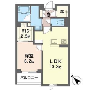 シャーメゾン55-1美園(1LDK/2階)の間取り写真