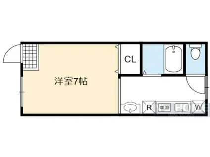 青山ワンルーム(1K/3階)の間取り写真