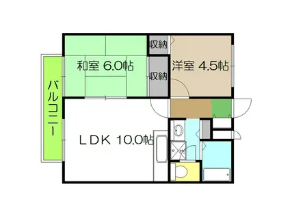 カーサ150 A棟(2LDK/2階)の間取り写真