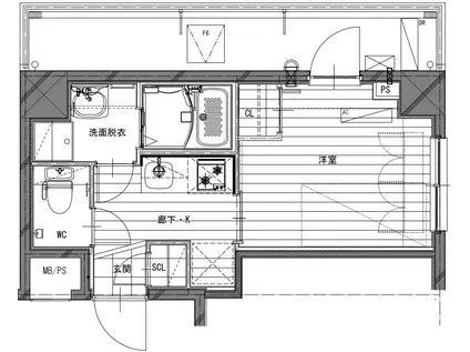 大京レジデンス(1K/6階)の間取り写真