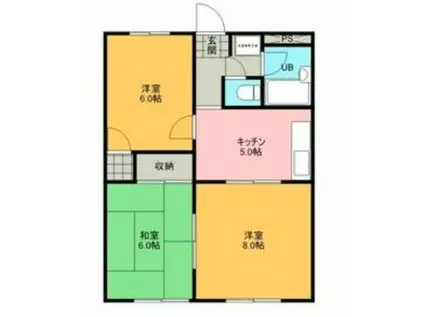 RICHウエストフィールド(3DK/3階)の間取り写真