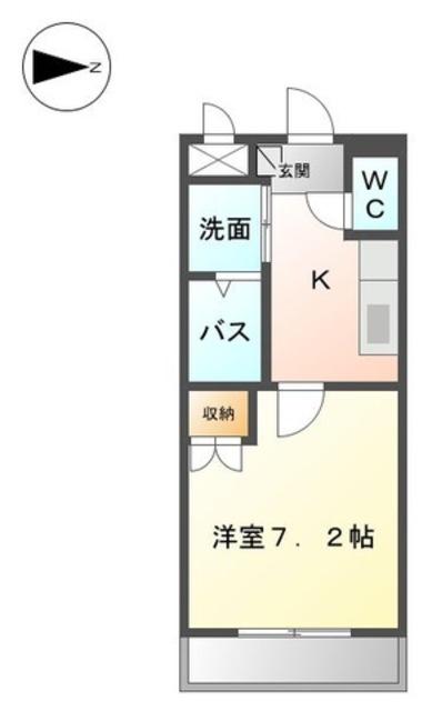 レジデンス塩屋(1K/1階)の間取り写真