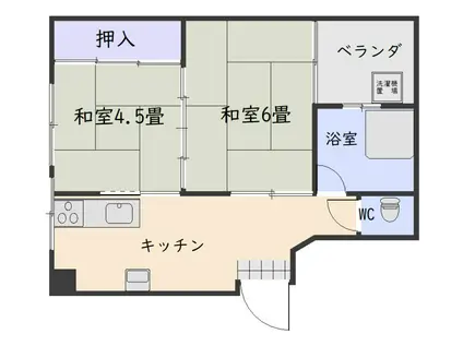 コーポ大迫(2K/3階)の間取り写真