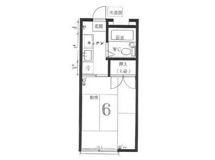 ユーハイツ(1K/1階)の間取り写真