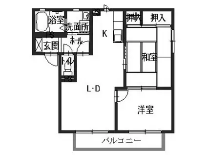 バリュージュ ミヤビA棟(2LDK/2階)の間取り写真