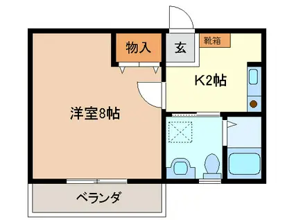 ハイツ井田川(1K/1階)の間取り写真
