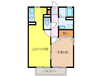 エスポワール大川田 II(1LDK/1階)の間取り写真