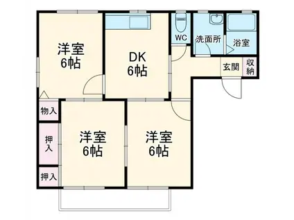 サンルミエール豊川 B(3DK/2階)の間取り写真