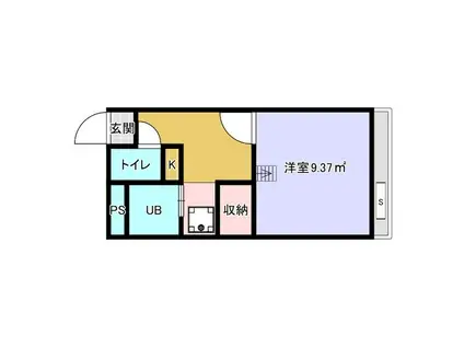 地下鉄上飯田線 上飯田駅 徒歩14分 2階建 築24年(1K/1階)の間取り写真
