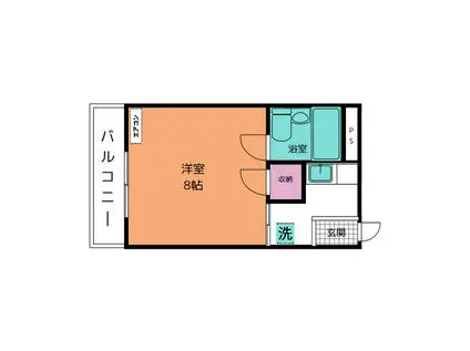 高岡メゾンオークラ(1K/2階)の間取り写真