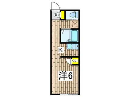 能見台ロイヤルコート(ワンルーム/1階)の間取り写真