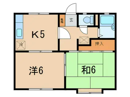 ローズ武庫之荘(2K/1階)の間取り写真