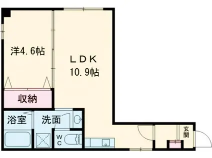ロイヤルコート・タカギ(1LDK/1階)の間取り写真