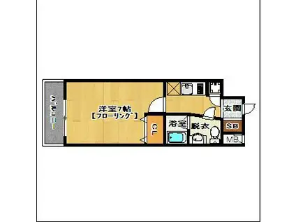 ピュアドームエクサイト博多アネックス(1K/5階)の間取り写真