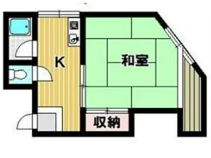 アクア西梅田Ⅱ(1K/2階)の間取り写真