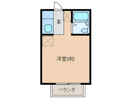 藤ハイツ(ワンルーム/1階)の間取り写真