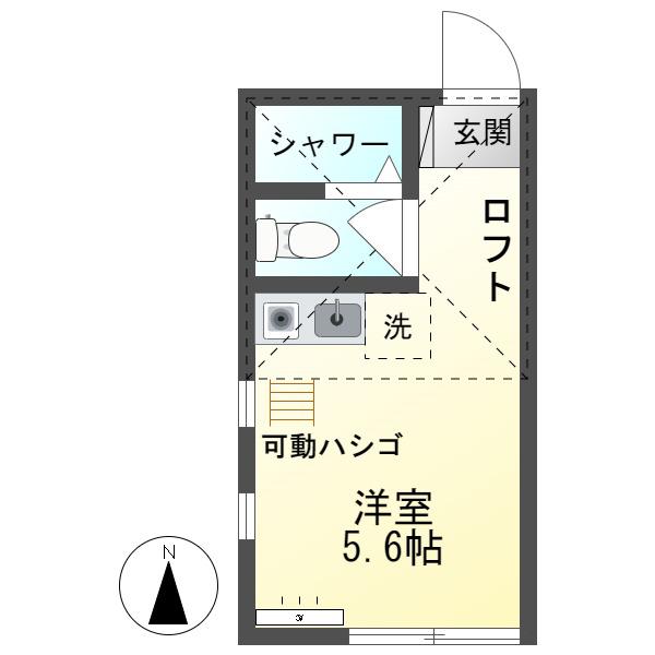 アスクレピオス菊名(ワンルーム/2階)の間取り写真