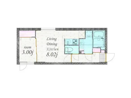 QUADOR 名古屋ウエスト(1LDK/1階)の間取り写真