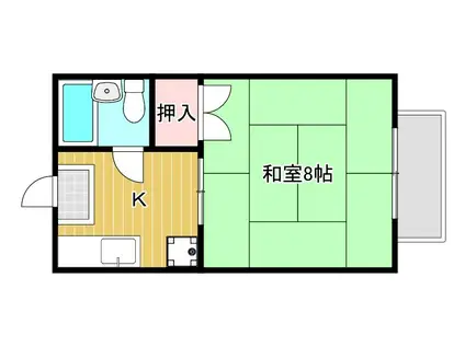 シャルム八幡(1K/2階)の間取り写真
