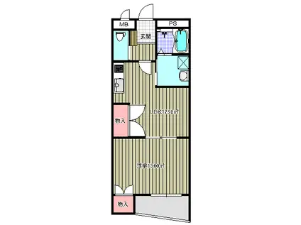 クオリティー1(1LDK/1階)の間取り写真