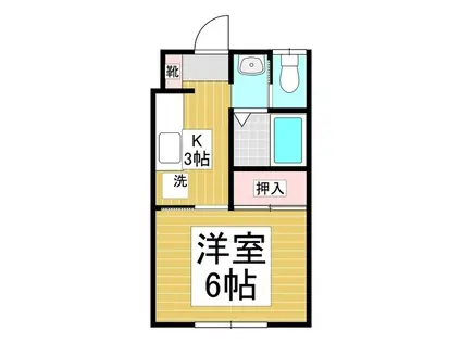 ファミリアンハウス(1K/1階)の間取り写真