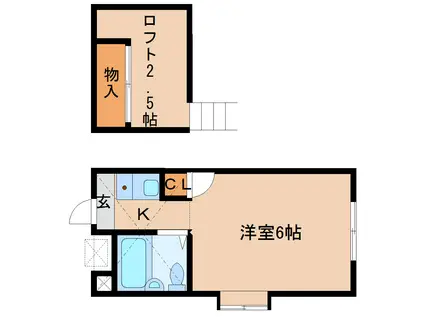 ハイツつつじヶ丘(ワンルーム/1階)の間取り写真