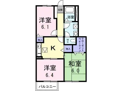 ラフィーネ21(3K/1階)の間取り写真