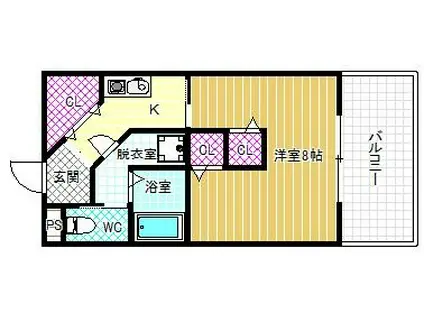 グランドノーブル(1K/3階)の間取り写真