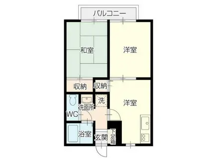 ドミールA(2DK/2階)の間取り写真