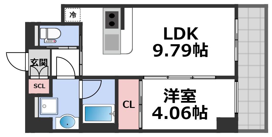 プレジオ永和EURO(1LDK/15階)の間取り写真