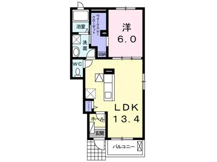 グレイスヴィラ大森A(1LDK/1階)の間取り写真
