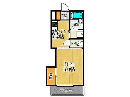 メゾン雅(1K/1階)の間取り写真