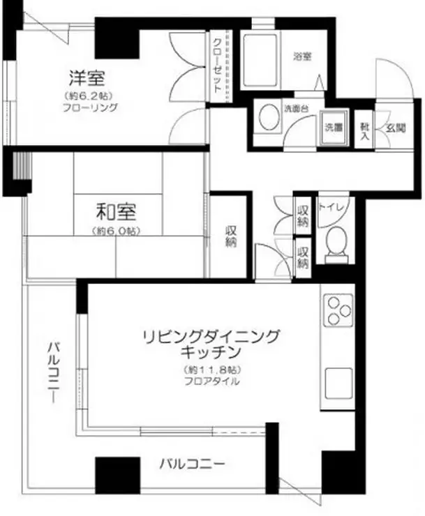 オリンピアトーホー 7階階 間取り