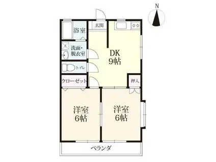 MAJESTY松本A(2DK/1階)の間取り写真