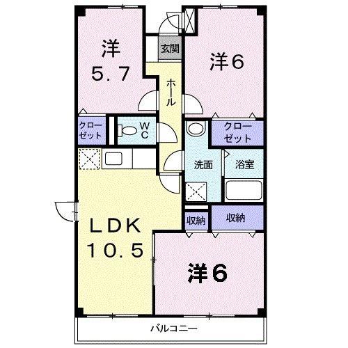 カーサフィレンツェ(3LDK/2階)の間取り写真